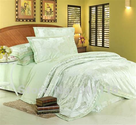 Spring Green Bedding 4pcs Jacquard Cotton Bedding Set Comforter Setjacquard Duvet Cover Set