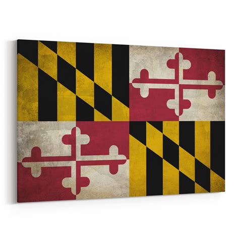 Maryland State Flag Canvas Print Maryland State Flag Wall Art Etsy