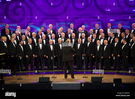 Male Voice Choir Singing On Stage In Competition At The National