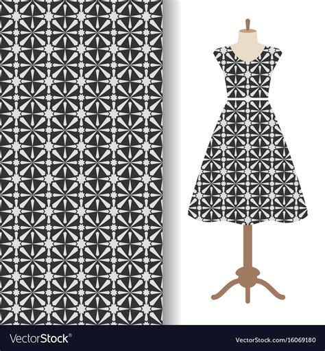 Women Dress Fabric Pattern Design Royalty Free Vector Image