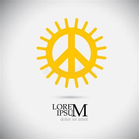 Yellow Peace Icon Isolated Hippie Symbol Of Peace Vector Stock