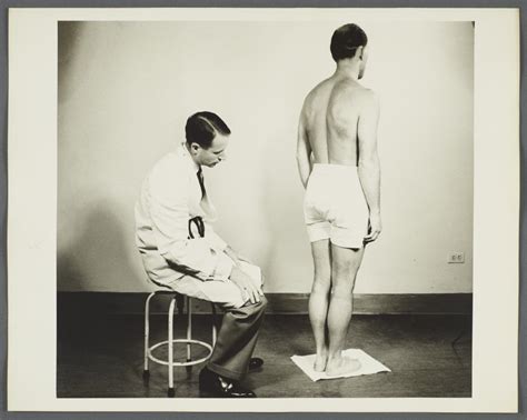 health examination men album doctor checking man s posture community service society