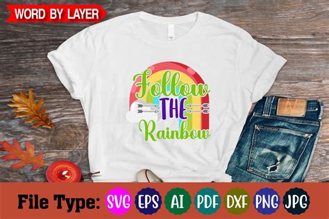 Follow The Rainbow Svg Design Graphic By Craftvalley Gallery · Creative