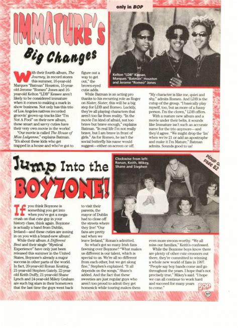 Immature Boyzone Teen Magazine Pinup Clipping Big Changes Teen Stars