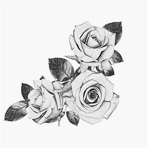 Black And White Realistic Rose Drawing Bmp Plex