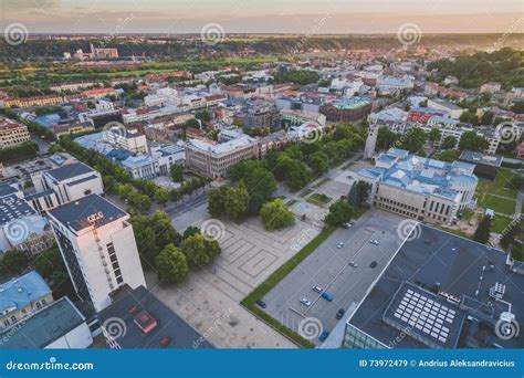 Kaunas City Lithuania Aerial View Stock Image Image Of Summer