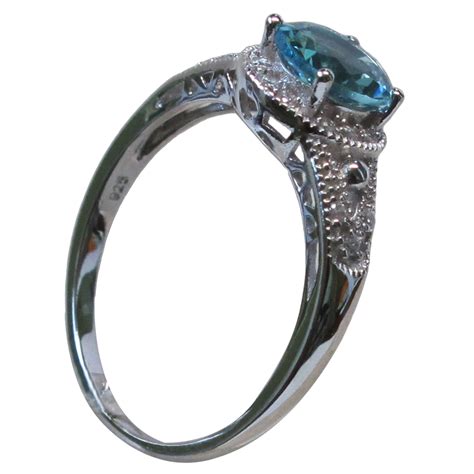 Stylish Ct Aquamarine Sterling Silver Ring Size Ebay