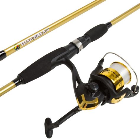 The reel is lightweight and the handle folds onto itself for storage. Wakeman Strike Series Spinning Rod and Reel Combo in ...