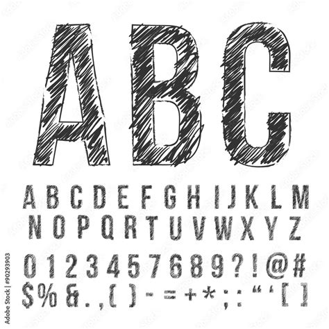 Pencil Font Stock Vector Adobe Stock