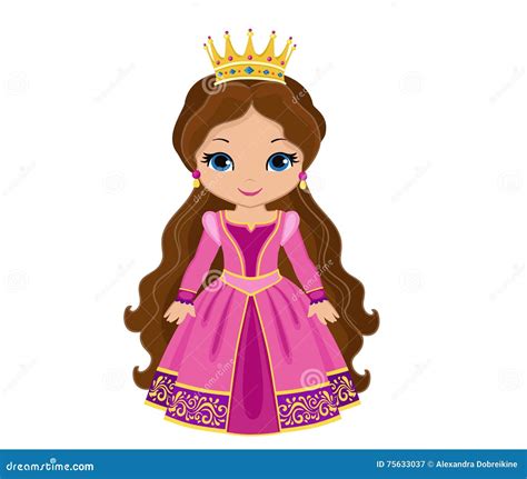 Vector Charming Medieval Princess In Pink Dress Stock Vector