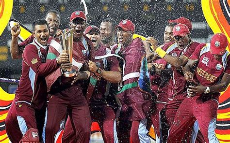 West Indies Cricket Team With Icc World Twenty20 2012 Trophy Cricket Dawn