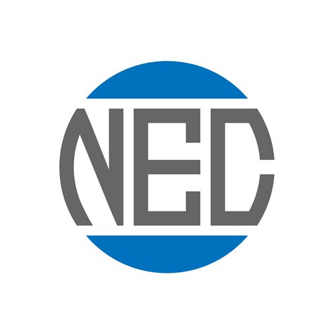 Nec Letter Logo Design On White Background Nec Creative Initials Circle Logo Concept Nec