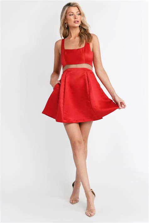 Red Dress Square Neck Dress Red Flare Dress Skater Dress 13