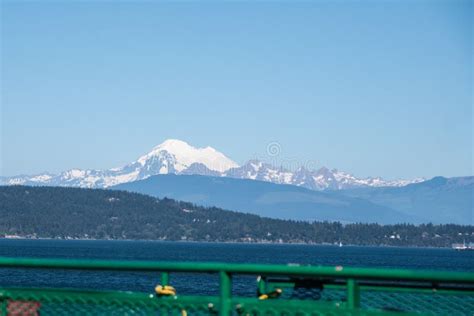 Mount Baker From Orcas Island Ferry Stock Image Image Of Baker
