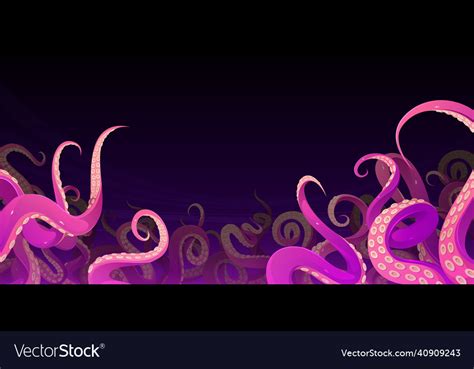 Tentacles Of Octopus Deep Under Water In Sea Vector Image