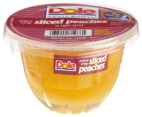 Dole Sliced Peaches Bowl In Light Syrup 7 Oz Each 12 Bowls Total