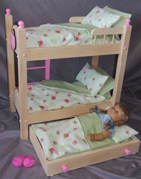 doll bunk bed with trundle bed perfect for the american girl etsy doll bunk beds bunk bed