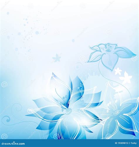 Blue Floral Background Stock Vector Illustration Of Element 19309815