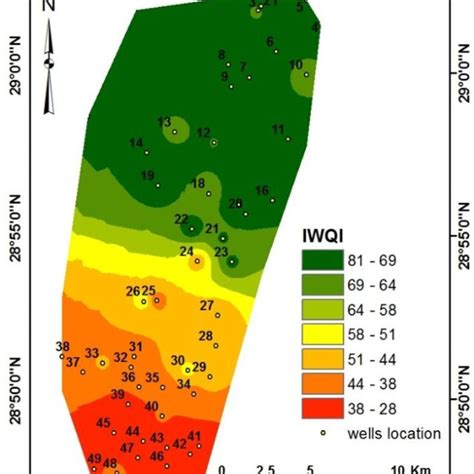 The Spatial Distribution Of The Irrigation Water Quality Index Values