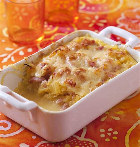 Gratin de courge spaghetti aux lardons - Recettes de cuisine Ôdélices