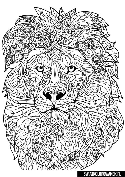 Kolorowanka dla dorosłych lew Darmowe kolorowanki do druku