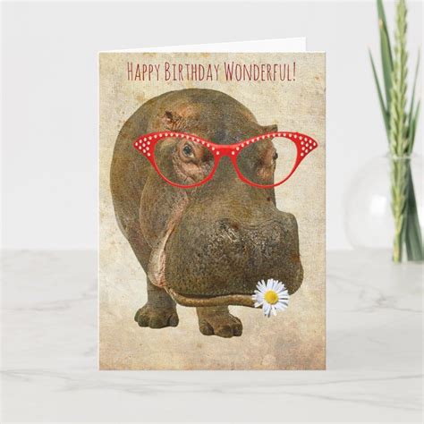 Cutest Hippo Greeting Card Card In 2021 Cute Hippo