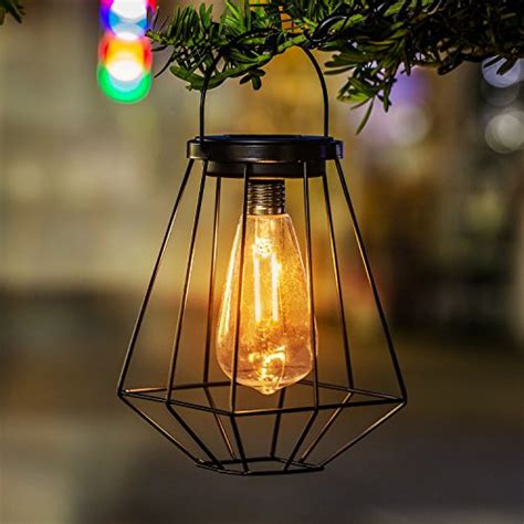 Outdoor Solar Lanterns Lamps Tabletop Filament Led Edison Bulbs Hanging