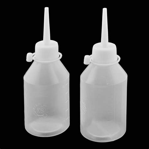 2 Pcs 100ml White Plastic Machine Oil Squeeze Bottle