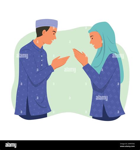 Muslim People Greeting Each Other Stock Vector Image And Art Alamy