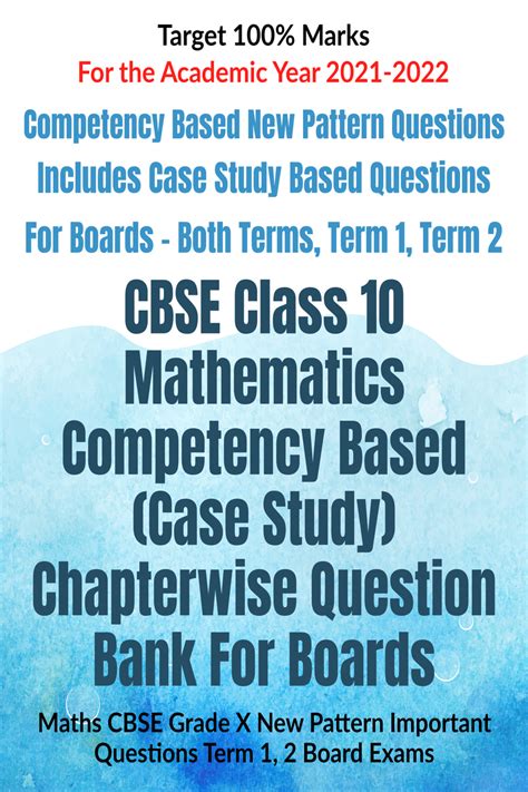Cbse Class Mathematics Competency Based Case Study Chapterwise Question Bank For Boards