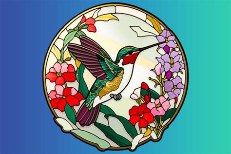 Free Stained Glass Hummingbird Window Graphic By Journey2joycreations
