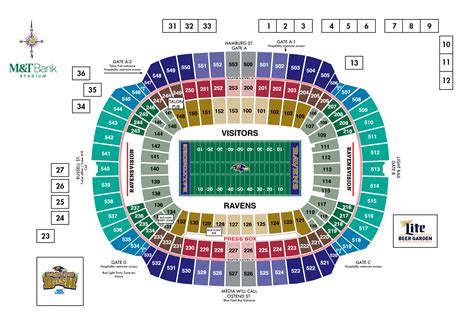 Ravens Stadium Map Color 2018