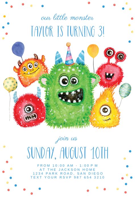 Our magazine's on the stands today. Monsters - Birthday Invitation Template (Free) | Greetings Island in 2020 | Birthday invitation ...