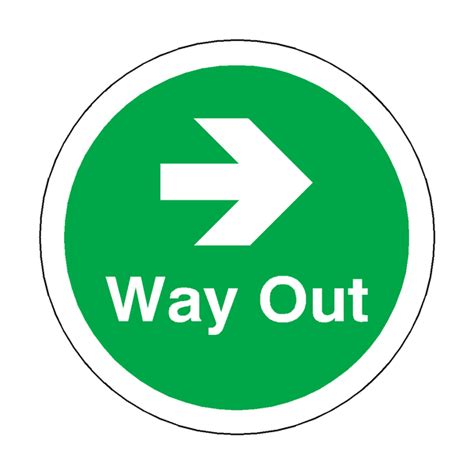 Way Out Right Arrow Floor Marker Sticker Safety Uk