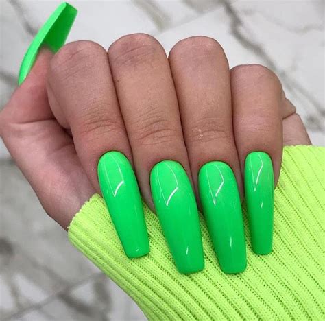 Eye Catching Neon Acrylic Nails Lime Green Nails Neon Green Nails