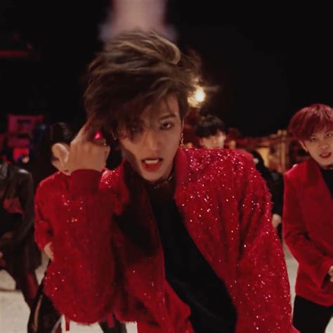 Ateez Woobabe Fireworks Im The One Music Video Mv Red Jacket Fashion Red Leather Jacket