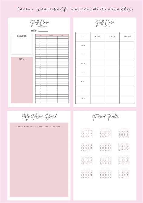 Self Care Planner Self Care Journal Daily Routine Planner Printable