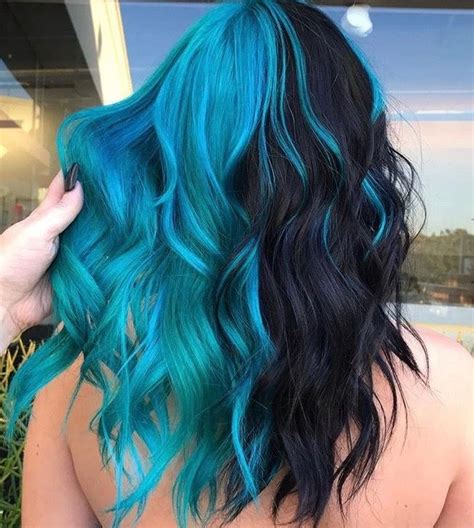 Pin By Luna Sea On Hair Half Dyed Hair Split Dyed Hair Two Color Hair