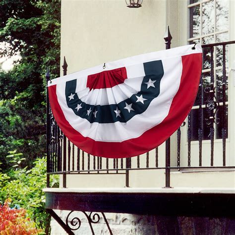 Levkids American Flag Bunting 3x6 Feet Usa Pleated Half Fan Flag