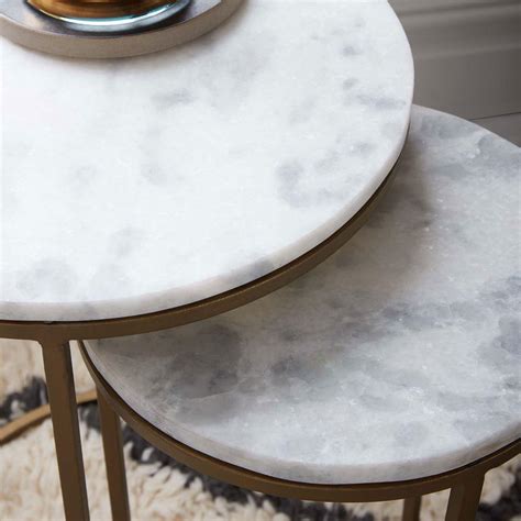 We ordered a walnut table. Round Nesting Side Tables Set - Marble/Antique Brass | west elm Australia