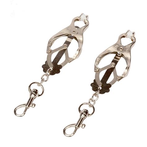 Buy Metal Stimulator Breast Nipple Clamps With Chain Clips Female Men Stainless