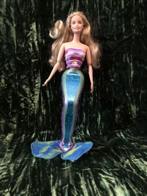 vintage 2000 mattel barbie blonde magical mermaid doll with light up tail 10 00 picclick