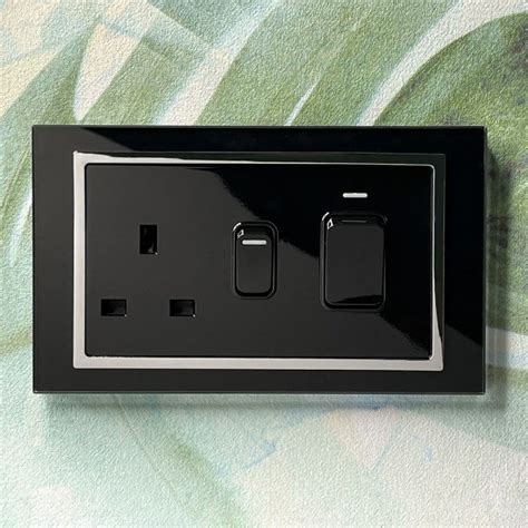 Retrotouch Crystal Black 13a Socket 45a Switch Neon 01841 Ukes