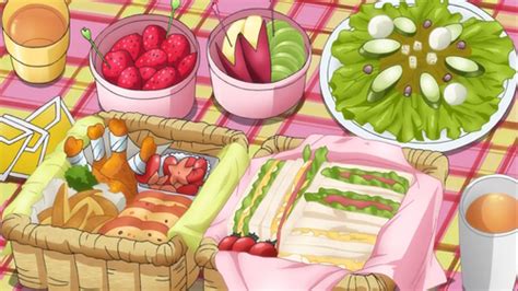 Itadakimasu Anime Picnic Lunch Sandwiches Salad Fried Chicken