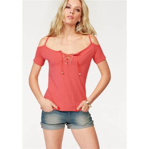 95% polyester et 5% élasthanne. T-shirt manches courtes épaules dénudées femme Mel ...