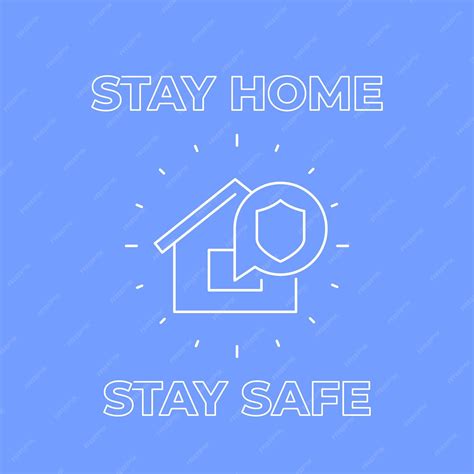 Premium Vector Stay Home Stay Safe Poster Line Design
