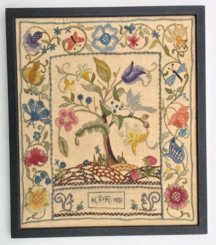 Tree Of Life Vintage Crewel Complete Embroidery Jacobean Diy