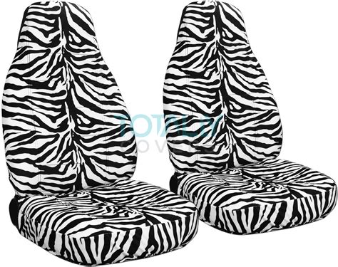 Animal Print Car Seat Covers Front Semi Custom Zebra