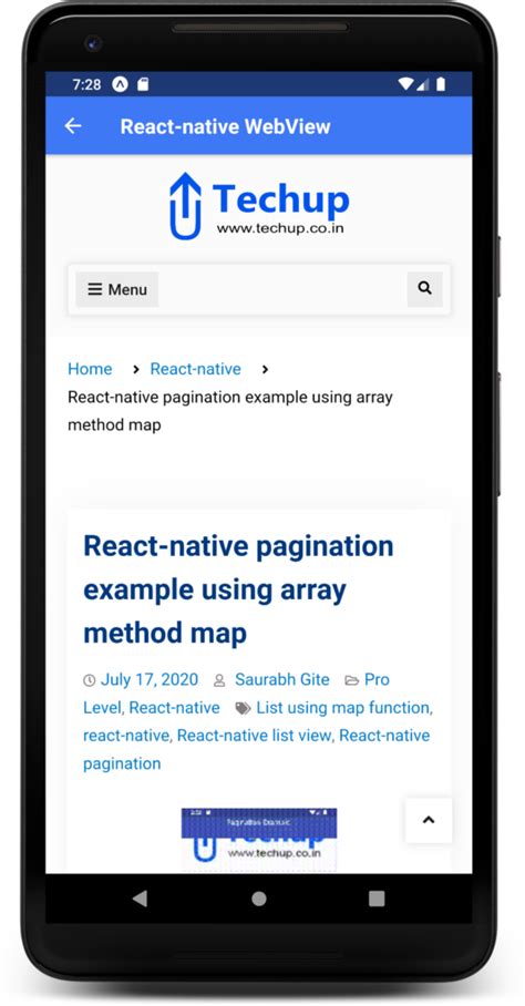 Generally, in android webview will act as an embedded browser to show the static or remote web page content in our android applications. React Native WebView Example (Reusable webview screen)- Techup