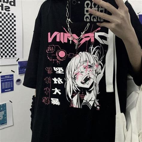 Camiseta única De Anime Japonés De Gran Tamaño Anime Inspired Outfits